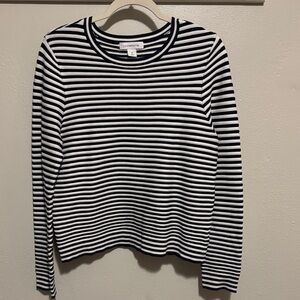 Liz Claiborne Navy and White Striped Top